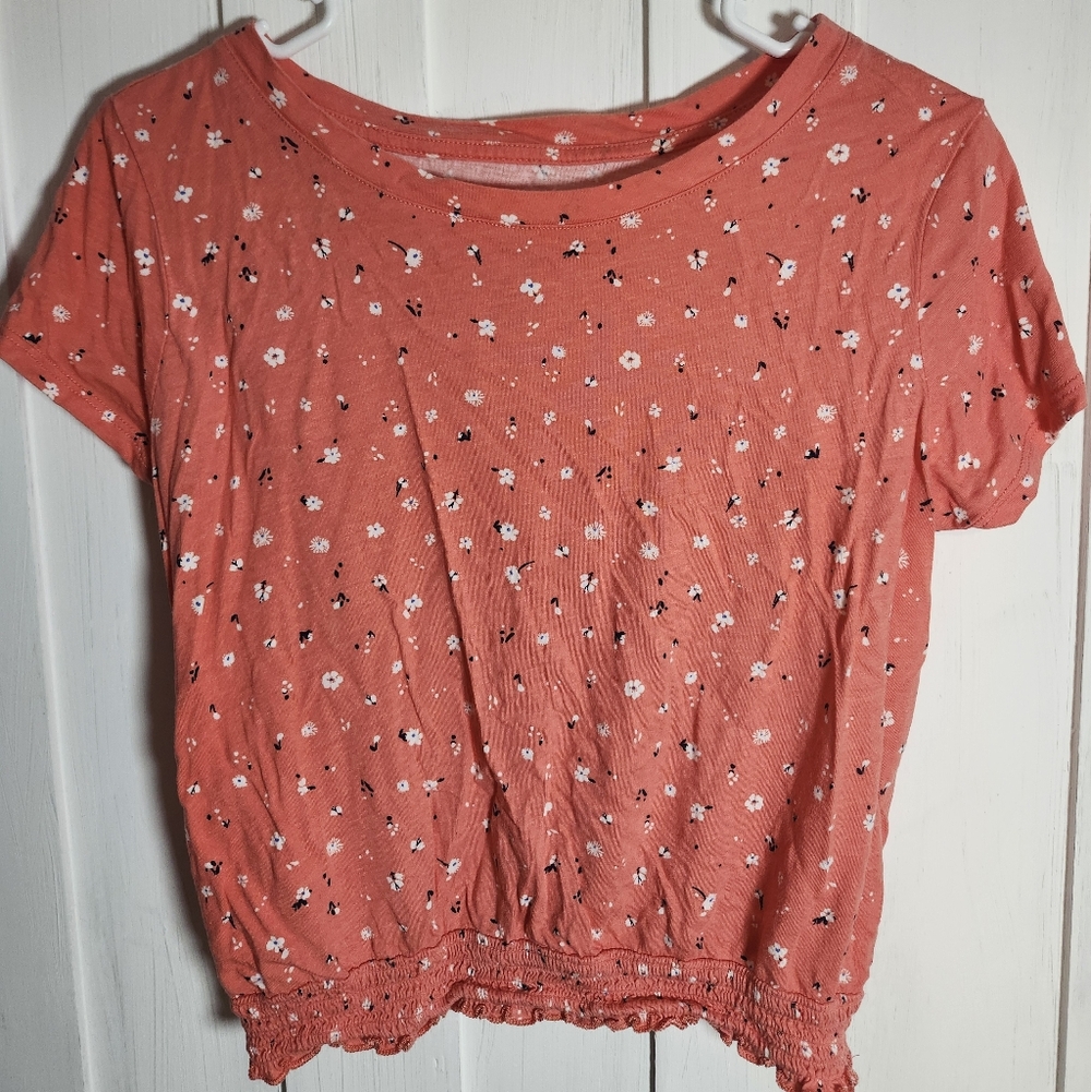 Elastic Bottom Floral Tee